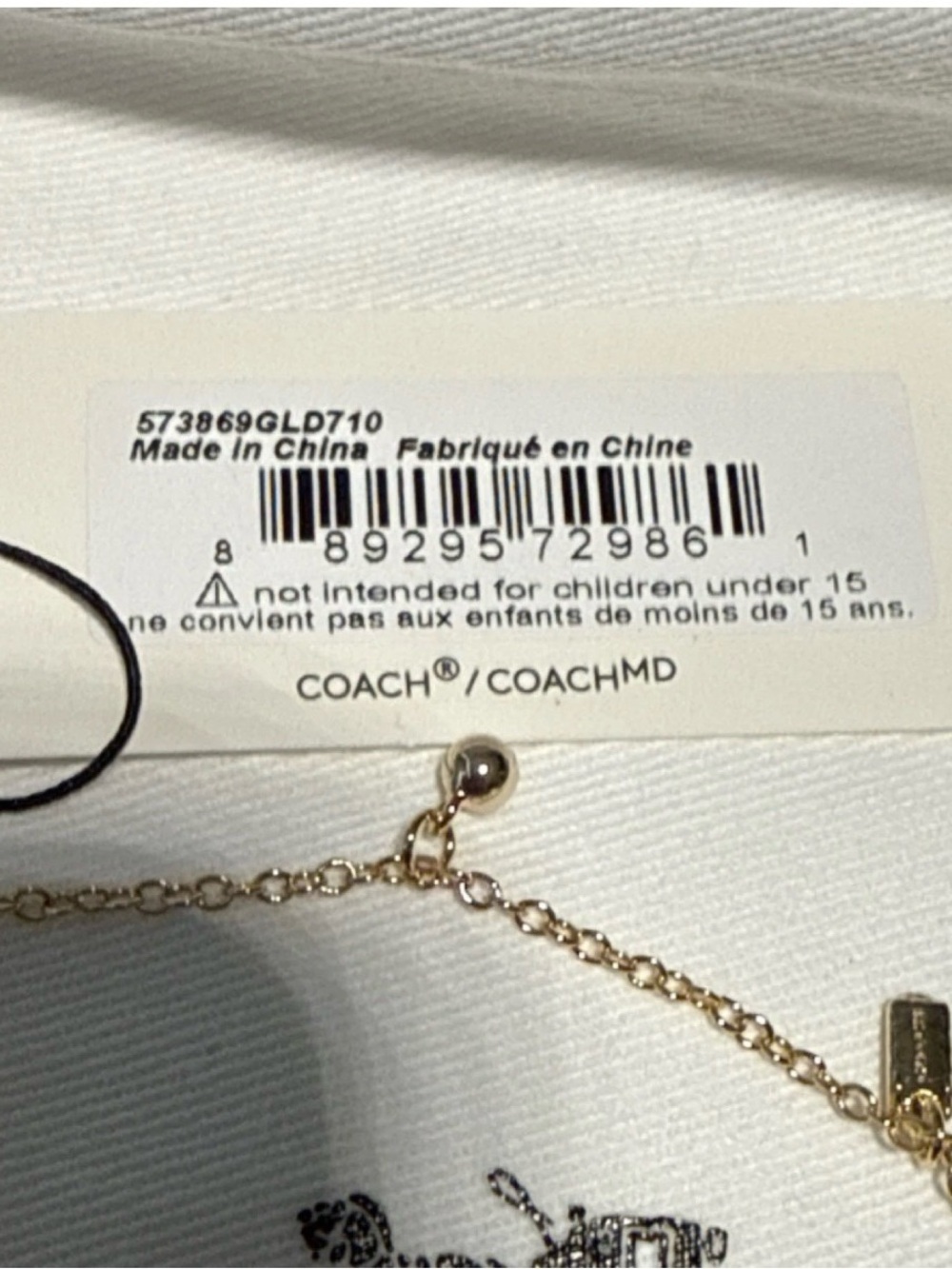 Coach Gold-Tone Charm Bracelet with Chain Detail - Picture 2 of 9